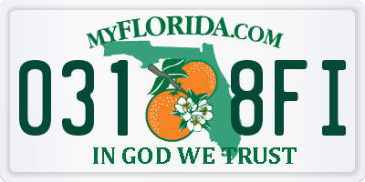 FL license plate 0318FI