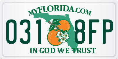 FL license plate 0318FP