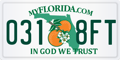 FL license plate 0318FT