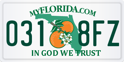 FL license plate 0318FZ