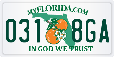 FL license plate 0318GA