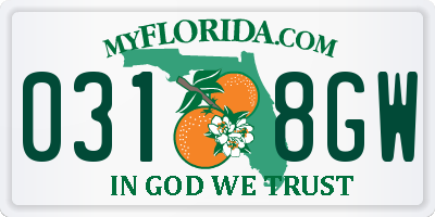 FL license plate 0318GW
