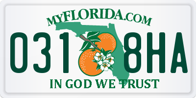 FL license plate 0318HA