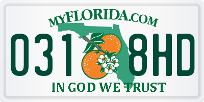 FL license plate 0318HD