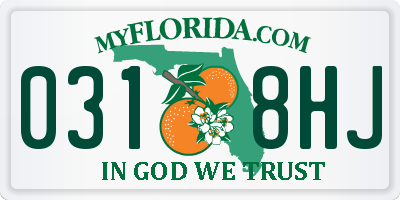 FL license plate 0318HJ