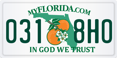 FL license plate 0318HO