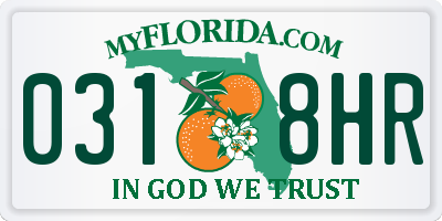 FL license plate 0318HR