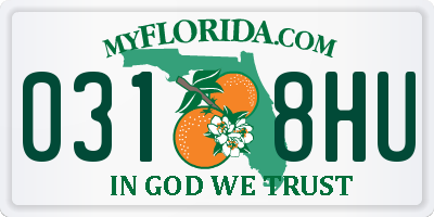 FL license plate 0318HU