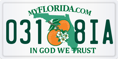 FL license plate 0318IA