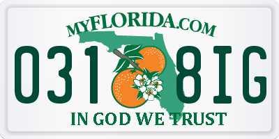 FL license plate 0318IG