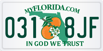 FL license plate 0318JF