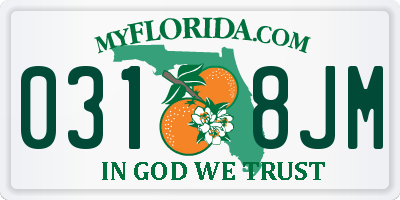 FL license plate 0318JM
