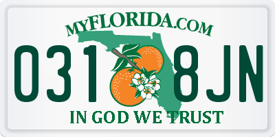 FL license plate 0318JN