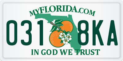 FL license plate 0318KA