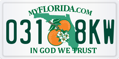 FL license plate 0318KW