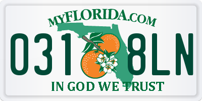 FL license plate 0318LN