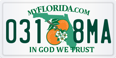 FL license plate 0318MA