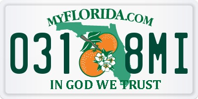 FL license plate 0318MI