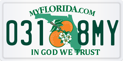 FL license plate 0318MY
