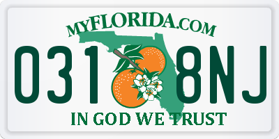FL license plate 0318NJ