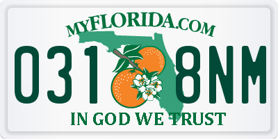 FL license plate 0318NM