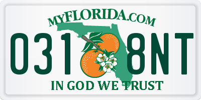 FL license plate 0318NT