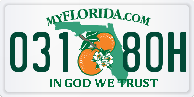 FL license plate 0318OH