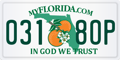 FL license plate 0318OP