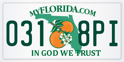 FL license plate 0318PI