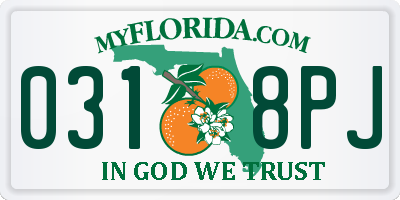 FL license plate 0318PJ