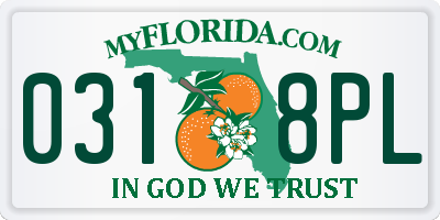 FL license plate 0318PL