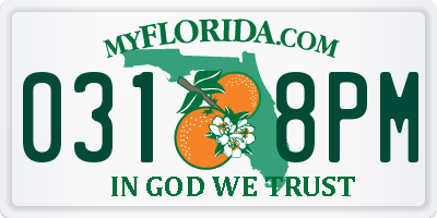 FL license plate 0318PM