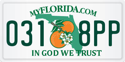 FL license plate 0318PP