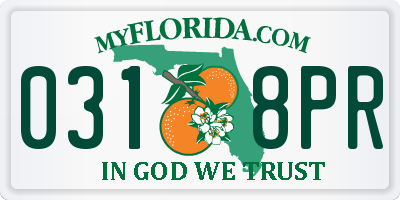 FL license plate 0318PR