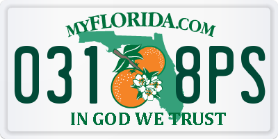 FL license plate 0318PS
