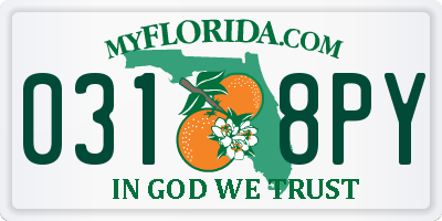 FL license plate 0318PY