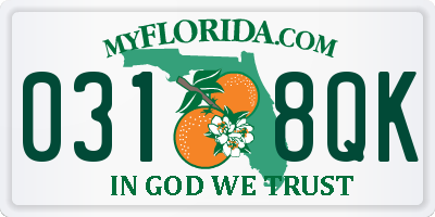 FL license plate 0318QK