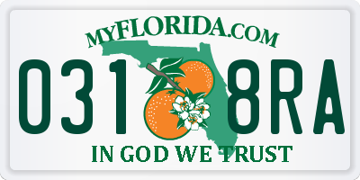 FL license plate 0318RA