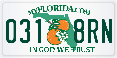 FL license plate 0318RN