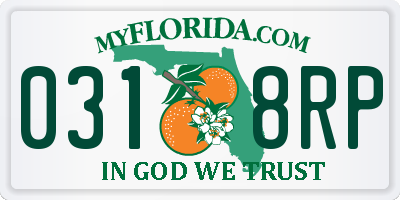FL license plate 0318RP