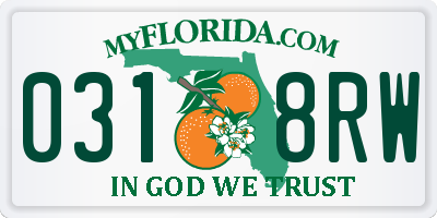 FL license plate 0318RW