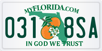 FL license plate 0318SA