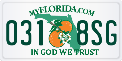 FL license plate 0318SG