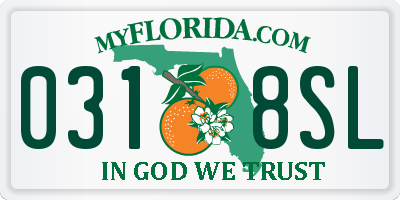 FL license plate 0318SL