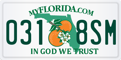 FL license plate 0318SM