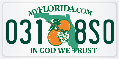 FL license plate 0318SO