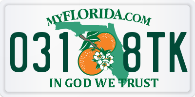 FL license plate 0318TK