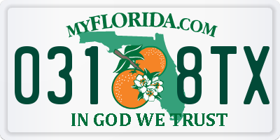 FL license plate 0318TX