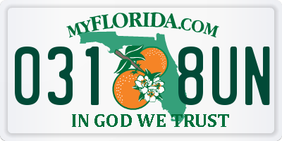 FL license plate 0318UN