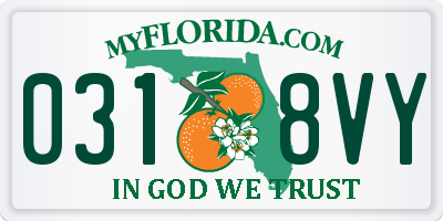 FL license plate 0318VY